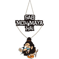Artvibes Funny Baba Wood Wall Hanging with Quotes for Home Decor | Office | Gifts | Living Room |Wooden Decorative Items | Designer Modern Artworks Hangers For Decoration (WH_5705N)