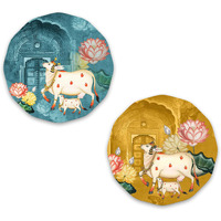 Artvibes Pichwai Round Shape Wooden Wall Hanging Decor | Decorative Hanging Items for Living Room | Gifts | Modern Wall Decoration Artworks for Home | Door Hanging Designer Painting Art Item (WH_8813)