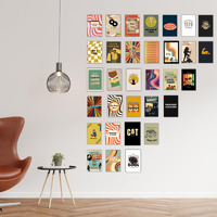 EKDALI Aesthetic boho small posters set of 32 posters for wall decoration Make a collage with the posters 4 x 6 inch - 350 GSM (Variant 2)