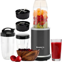 Kuvings Nutri Blender PRO Gunmetal Grey, Powerful 1000 Watts Motor, Mixer/Grinder/Smoothie Maker, Blender for Smoothies and Juices, Stainless Steel Body, 2 Blade Set: Wet & Dry
