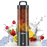 Libra Portable Blender for Smoothie and juices, Milk Shakes and Crushing Ice, USB Rechargeable Blender for Gym, Office and School, 4000 mAh 200 Watts Motor, 450 ML Jar, 6 Sharp SS Blades(Black)