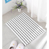 Eurotex Shower Mat Non Slip for Bathroom, Anti Skid Bathtub Mat (Plastic Stripped- Rubber Base, 46cm x 61cm)- White