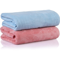 Glivary Microfiber Towels for Bath-Soft Towel with Hook Quick Dry Super Absorbent-Bath Towel for Men and Women(70 x 140 cm) (Sky Blue/Pink)