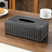 HOKIPO PU Leather Tissue Box Holder, Metallic (AR-4082-D4)