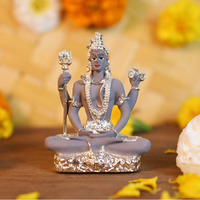 Collectible India Ceramic Electroplating Shiva Idol, 3.4 Inches, Multicolour