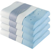 The White Willow Set of 4 Cervical Orthopedic Memory Foam Cooling Gel Extra Small Contour Neck Support Sleeping Bed Pillow with Removable Zip Cover (20 L x 13 W x 4 H) -Multi