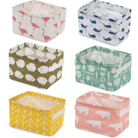 PALAK (Pack of 1) Foldable Multipurpose Storage Box Small Canvas Fabric Organizer Baskets for Organizing, Storage Box with Handles Boxes for Wardrobe (Multi) polyethylene, Rectangular (Pack of 1)