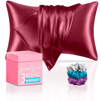Satin Silk Pillow Covers for Hair and Skin | 3 Months Warranty | with 2 Pillow Cover, 3 Satin Scrunchies & 1 Hair Clips for Women