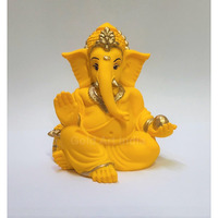 Gold Art India Terracotta Mango Gaddi Ganesha for Car Dashboard Home Decor Gifting Diwali Birthday Festivals (GaddiTerracottaMango)