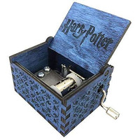 EITHEO Wooden Uniq Carved Hand Crank Hp Blue Theme Music Box, Child