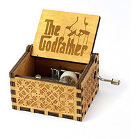 EITHEO Wooden Music Box Antique Carved Hand Crank Music Box (The God _father)