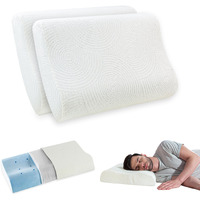 The White Willow Pillow Set of 2 Cervical Orthopedic Memory Foam Cooling Gel Extra Small Size Contour Neck Support Sleeping Bed Pillow with Removable Zip Cover (18.5 L x 10.5 W x 2.9 H) -White