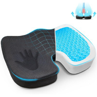 Orthopedic Seat Cushion - Standard, 17.7 x 13.8 Inch Memory Foam Gel Chair Cushions for Back, Tailbone, Butt and Coccyx Discomfort Relief - Support Pillow for Office, Car, Home & Wheelchair (Design 4)
