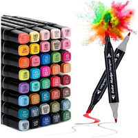 Parssufy 30 Colors Art Markers Sketch Pen Dual Tip Artist Art Marker Vibrant Colors Set For Kids Adult Coloring Sketching Drawing Painting,Twin Head Permanent Sketch Markers Pen With Carry Case(30),Multicolour