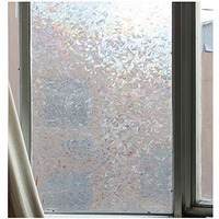 CVANU Privacy Window Film White Window 3D Shiny Matt Mosaic Frosting Film Window Sticker Window Frosted Vinyl Sheets for Front Door/Bathroom/Sidelight/Small Windows, 24x175