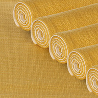PRAKARTIK BY INDUARTS Poly Jute Rectangular Dining Table mat. Yellow Set of 6
