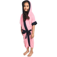 ELEVANTO bathrobe for Kids Bathrobe Set-Bathrobe for Girls||Children Hodded Bath Robe Bathrobe Gown-Ideal for Girls/bathrobe for kids boy-Childrens Hooded Bath Robe -Gift for Post-Bath(PINK-NAVY)