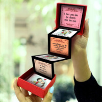 exciting Lives - Missing You Message Box - Gift for Birthday, Anniversary, Valentines Day, Christmas Day - for Girlfriend, Boyfriend, Husband, Wife - 8 x 8 x 2.5 cm