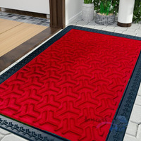 Impression Hut Polypropylene 3D Block Pattern Entrence Welcome Door Mat Water Proof Foot Mat with Anti Slip Natural Rubber Backing for Bathroom, Office, Kitchen and Hospital (40 X 60) Red