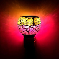 HypieT Electric Ceramic Kapoor Dani Stand Kapur Incense Burner | Electric Kapoor Dani Diffuser Glass Burner Aromatic Essential Oil Dual-Function Light & Scent Device | New-2024 (DESIGN-M-24)