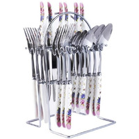 MGeezz Abstract Golden Stainless Steel Small Fork Flatware Cutlery for Dining Table Accessories Ceramic Salad & Fruit Forks