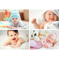 PRINTNET New Born Baby Girl/Boy Poster for Pregnant Women Cute Large Posters in Room Bedroom with Big Size Gloss Finish, Size - 12 x 18 Inch, Set of 4 Photos (A)