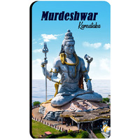 AVI Rubber Rectangular Fridge Magnet Multicolour Murudeshwara Karnataka Design Travel Souvenir RFM00150