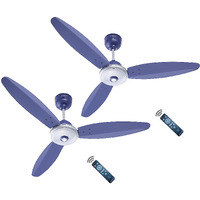 ACTIVA Gracia 1200 MM (28 Watts) BLDC Motor Fan With LED Light |Remote| 3 Blade Energy Saving Ceiling Fan With 5 Year Warranty Pack Of 2 (Silver Blue)