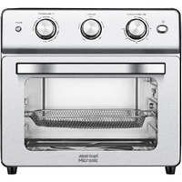 AMERICAN MICRONIC -Air Fryer cum Oven Toaster Griller (OTG)- 25 Litre, 1600W Power, 230C Temperature and a 60 Minute Timer -Free recipe book-Steel (AMI-AFM-250LDx)