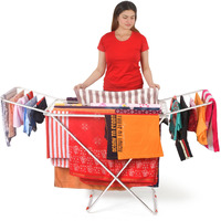 LiMETRO STEEL Stainless Steel Clothes Drying Stand Foldable cloth Racks for drying clothes (Pipe)