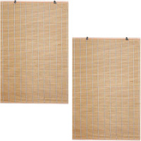 ABOUT SPACE Bamboo Curtain - Roll up Bamboo Curtain/Blinds with Sun,Dust,Privacy & Cold Protection for Window,Door,Hut Screen,Dhaba,Restaurant,Hotel-(Beige,6 Ft Height x 3 Ft Width)(Pack of 2)