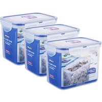Lock & Lock Classics Tall Rectangular Plastic Airtight Food Storage Containers with Lid, 1 Liter, Set of 3, Leak-Proof Plastic Container For Kitchen, Fruits,Vegetables Containers for Fridge Organizer