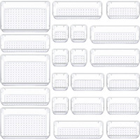 Zollyss Bathroom Drawer Tray Dividers Plastic Vanity Organizers Storage Bins for Makeup Dresser Tray, Clear (21 Pcs)