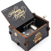 Sichumaria Happy Birthday Music Box Happy Birthday Merchandise Wooden Box Girl/Boy Birthday Gift Music Box. (Happy Birthday),1.97 x 1.5 In