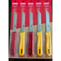rena germany Stainless Steel Kitchen Knife Set, Serrated Knife Set, Multipurpose Utility Knives for Household, Professional Quality for Cooking and Baking (110 mm, 5)