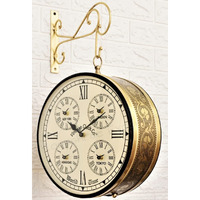 Vintage Clock Handcrafted Double Side Clock / 12 Inch/World Clock/VC-65090
