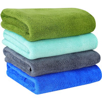Yellow Weaves Super Soft Microfiber Hand Towels, Gym & Workout Towels 400 GSM, Set of 4, Grey