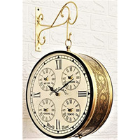 Vintage Clock Handcrafted Double Side Clock / 12 Inch/World Clock/VC-65090