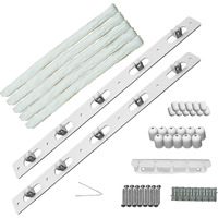 Rainbow Drywell Accessories having Metal Hoisters, Metal Clamp, ABS Caps for 5 Pipe Luxury Individual Drop-Down Ceiling Cloth Dryer Model (Complete Set without Pipes) White