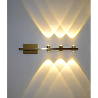 FILLISKA LED Luxurious Indoor UP/Down Wall Light Warm White, Shockproof & Rustproof Alluminium Body (3 Up & 3 Down Luxurious Gold)