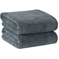 Yellow Weaves Super Soft Microfiber Hand Towels, Gym & Workout Towels 400 GSM, Pack of 2, Grey