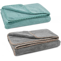 UrbanLeaf Microfiber Large Bath Towel | Quick Dry Super Absorbent - Bath Towel for Men and Women | Grey & Green | Towel for Bath, Travel, Gym, Beach, Pool, and Yoga (70 X 140 CMs)