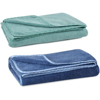 UrbanLeaf Microfiber Large Bath Towel | Quick Dry Super Absorbent - Bath Towel for Men and Women | Navy Blue & Green | Towel for Bath, Travel, Gym, Beach, Pool, and Yoga (70 X 140 CMs)
