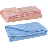 UrbanLeaf Microfiber Large Bath Towel | Quick Dry Super Absorbent - Bath Towel for Men and Women | Peach & Blue | Towel for Bath, Travel, Gym, Beach, Pool, and Yoga (70 X 140 CMs)
