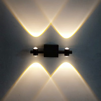 FILLISKA LED Luxurious Aluminium Indoor UP/Down Wall Light Warm White, Shockproof & Rustproof Alluminium Body (2 Up & 2 Down Luxurious Black)