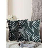 aRDENMEAD Set Of 5 Decorative Cottonthrow/Pillow Cushion Covers With Terry Embroidery. Cotton Cushion Cover Set For You Sofa,Living Room (16 X 16 Inches | 40 X 40 Cm, Yellow), 210 TC