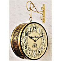 Vintage Clock Handcrafted Double Side Clock / 12 Inch/Brass Finish/Vc-65090 - Analog