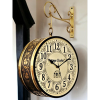 Vintage Clock Handcrafted Double Side Clock / 12 Inch/Brass Finish/Vc-65090 - Analog