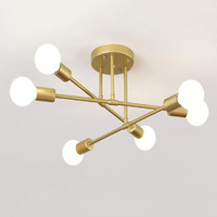 ELEPHANTBOAT 6-Light Ceiling Light for Living Room, Modern Metal Chandelier Light Fixture, Pendant Lights for Ceiling, Without E27 Bulb