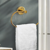 USF 304 Stainless Steel Round Napkin Ring for Washbasin | Towel Ring for Kitchen | Towel Hanger | Towel Stand | Bathroom Accessories (Gold-PVD Finish) Pack of 1